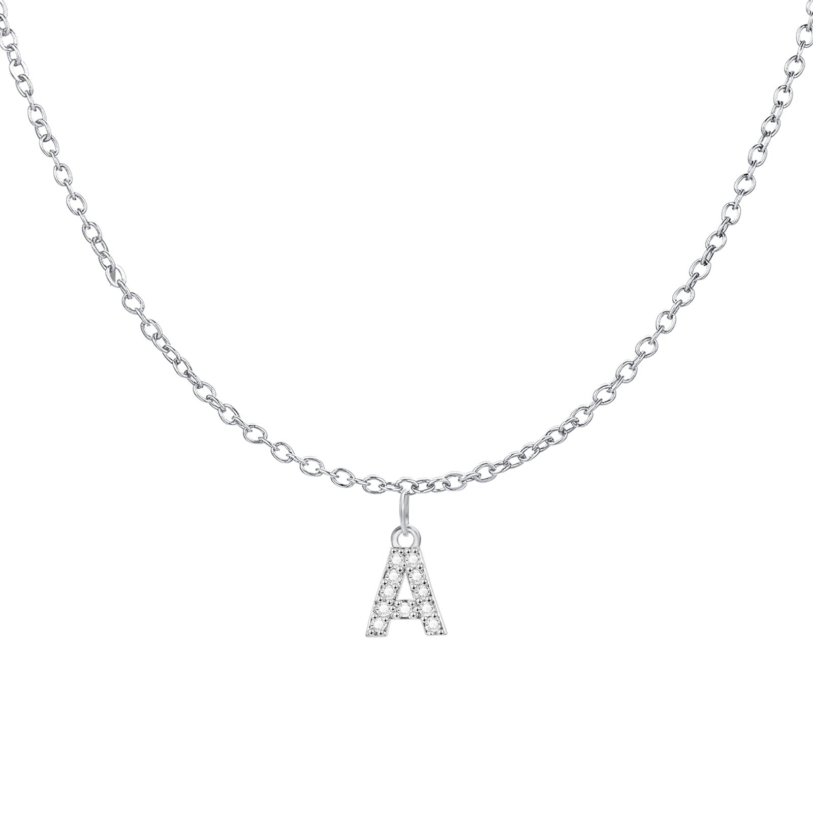Personalisierte Buchstaben Halskette mit Namen, Silber / Minikauf.ch