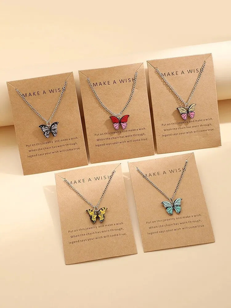 5 Stück Schmetterling Halsketten / Minikauf.ch