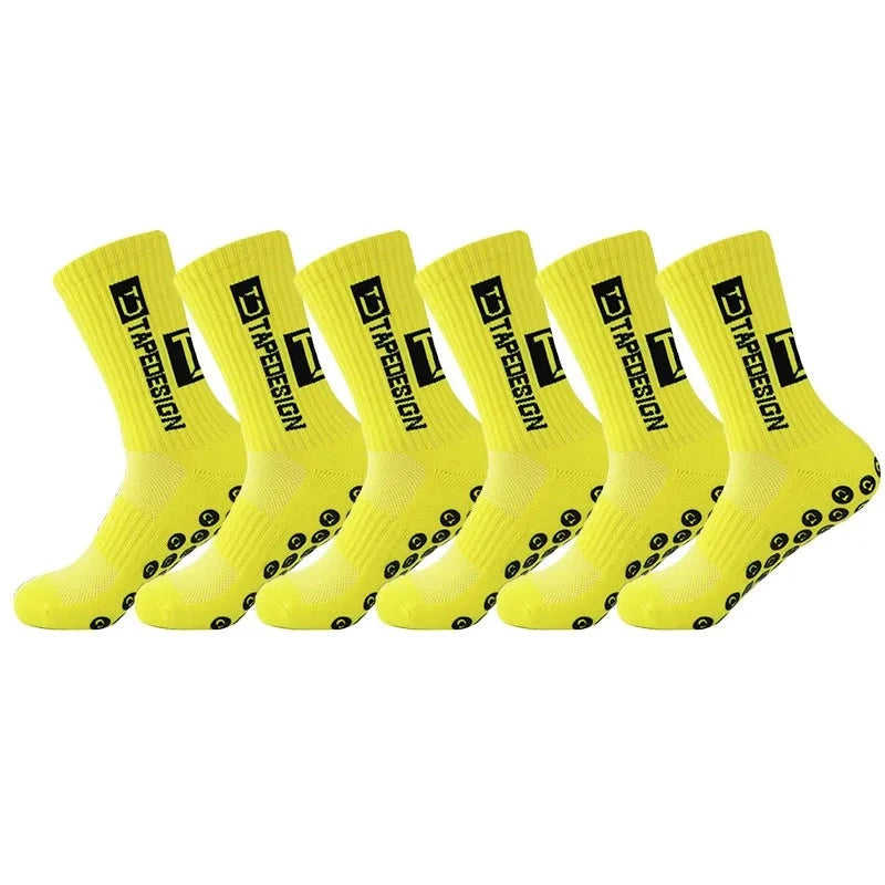 6 Paar rutschfeste Fussballsocken, Gelb / Minikauf.ch