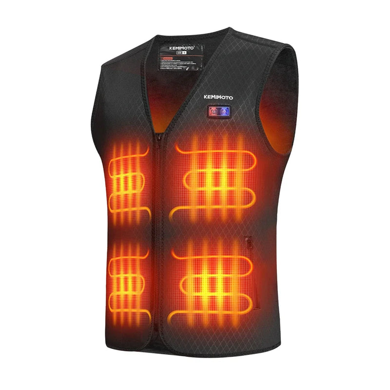 Heated Men's Vest, 8 Zones Black