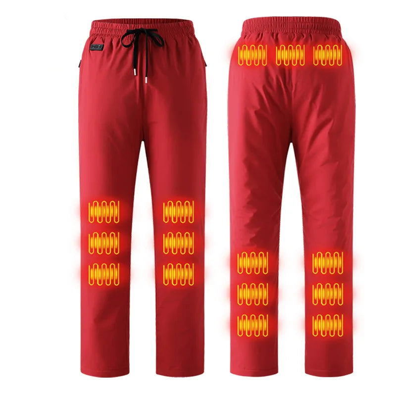 Beheizbare USB Thermohose mit 15 Heizzonen, Rot / Minikauf.ch