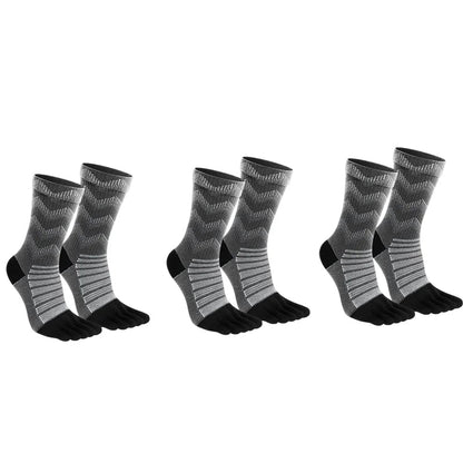 Merinowolle Zehensocken – Warm, Atmungsaktiv & Rutschfest, 3 Paar Grau / Minikauf.ch