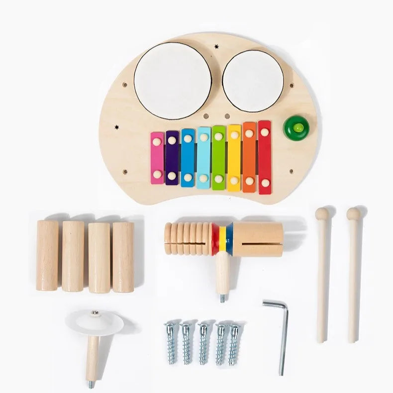 Holz Baby Musiktisch Montessori Lernspielzeug für Kinder, Trommeln, Xylophon & Klangspiele / Minikauf.ch