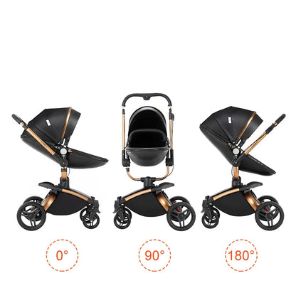 Kinderwagen mit 360° Drehung & Babyschale – Luxus Buggy für Neugeborene / Minikauf.ch