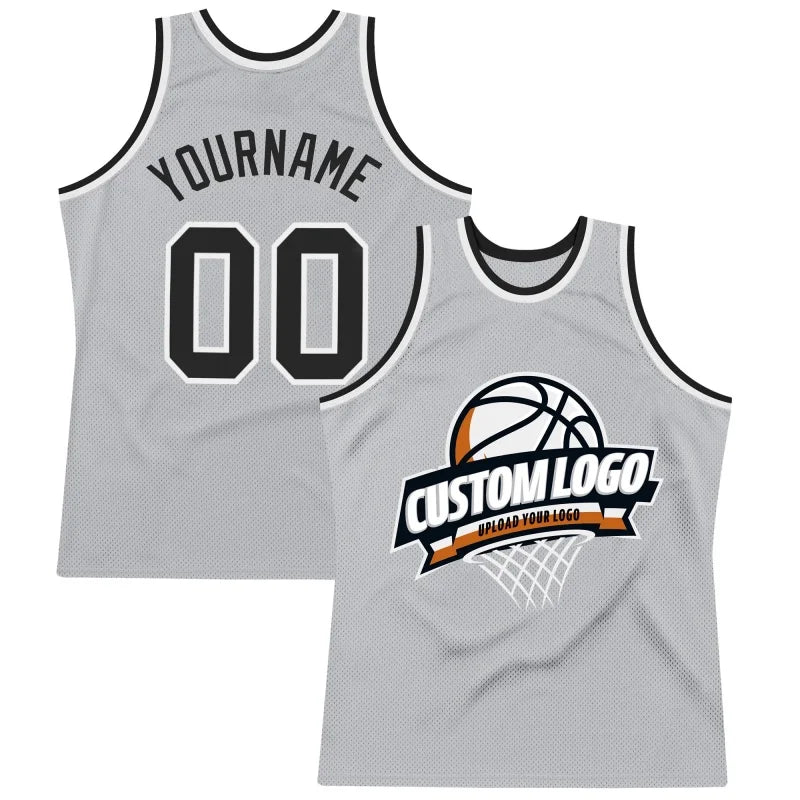 Personalisiertes Basketball Tanktop mit Name, Nummer & Logo, Grau / Minikauf.ch