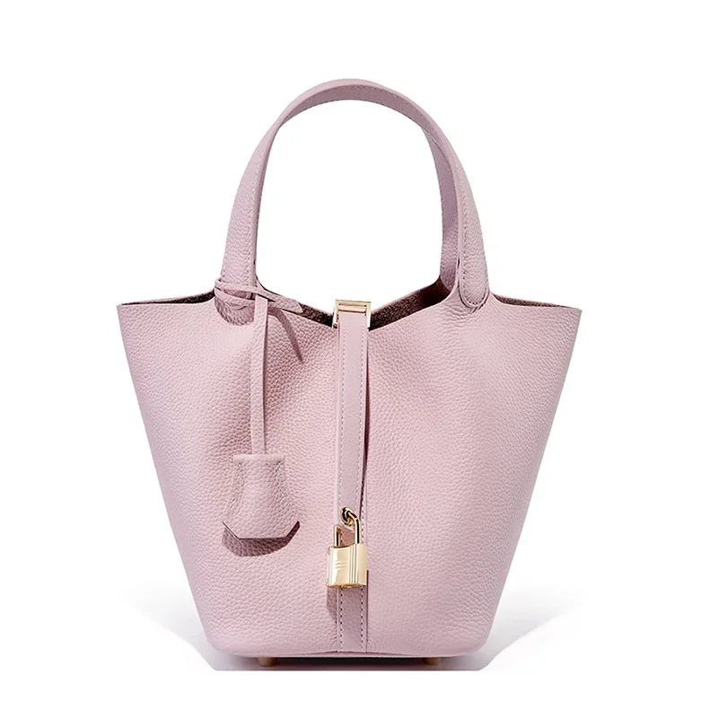 Leder Damen Handtasche, pink / Minikauf.ch