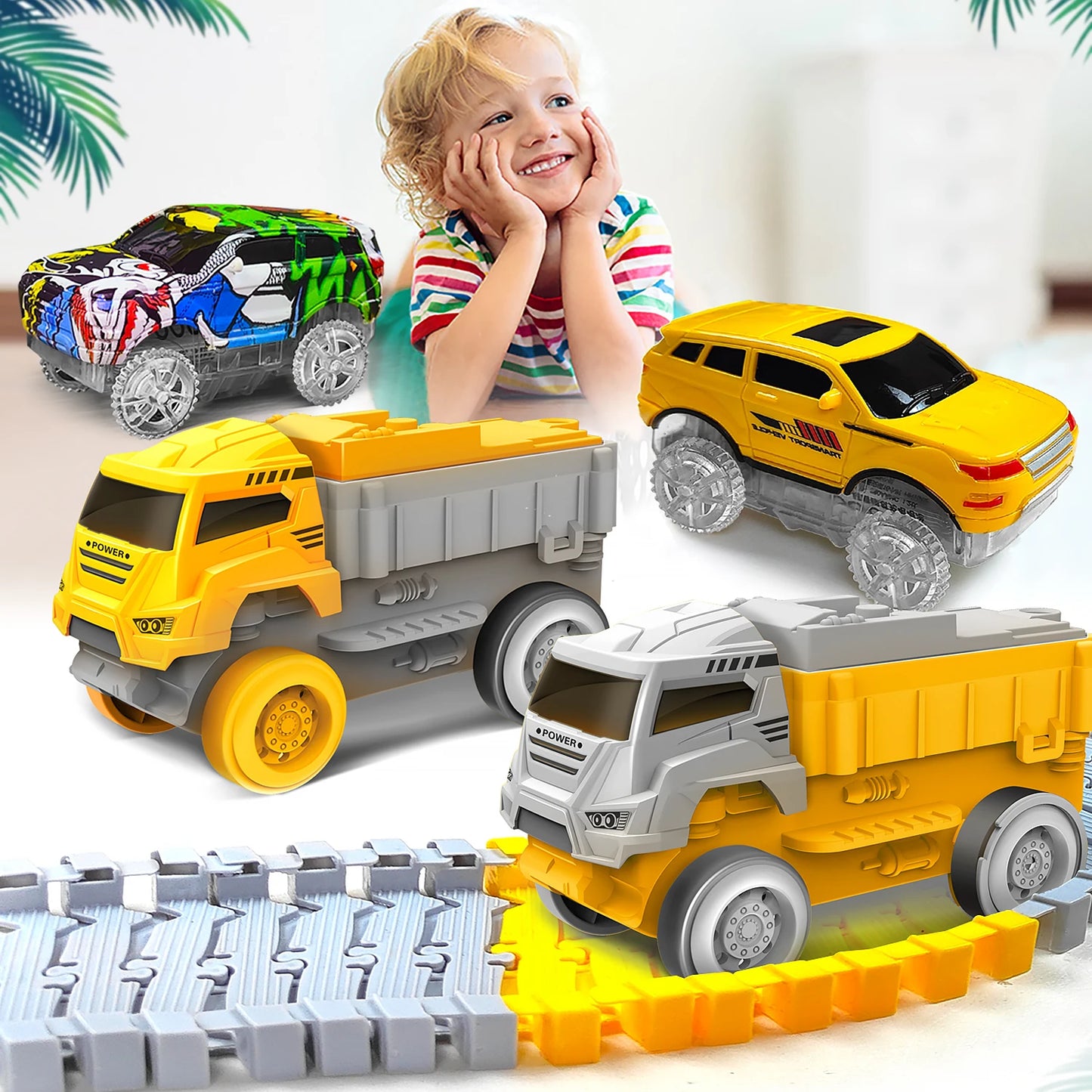 Elektrische flexible Montessori-Rennbahn mit Looping / Minikauf.ch