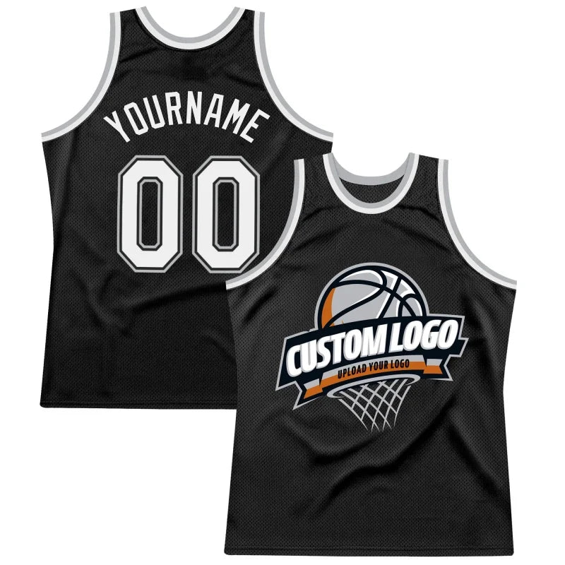 Personalisiertes Basketball Tanktop mit Name, Nummer & Logo, Schwarz & Weiss / Minikauf.ch