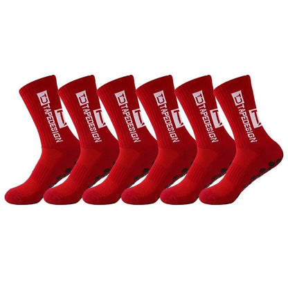 6 Paar rutschfeste Fussballsocken, Rot / Minikauf.ch