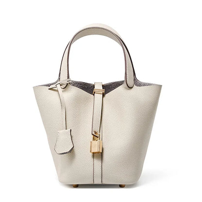 Leder Damen Handtasche, weiss / Minikauf.ch