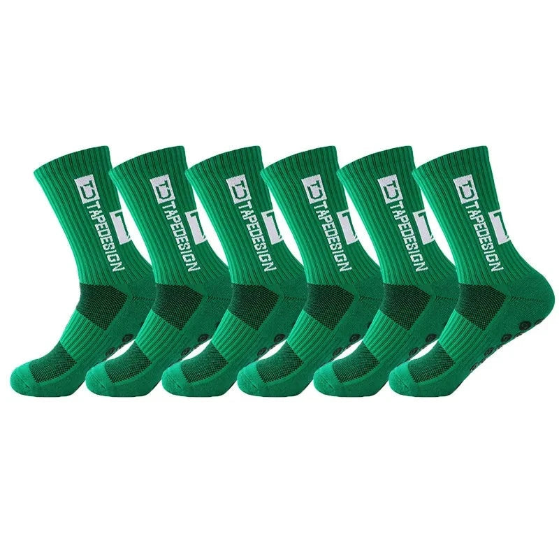 6 Paar rutschfeste Fussballsocken, Grün / Minikauf.ch