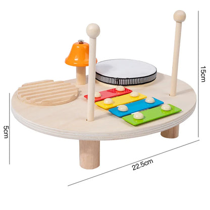 Holz Baby Musiktisch Montessori Lernspielzeug für Kinder, Trommeln, Xylophon & Klangspiele / Minikauf.ch