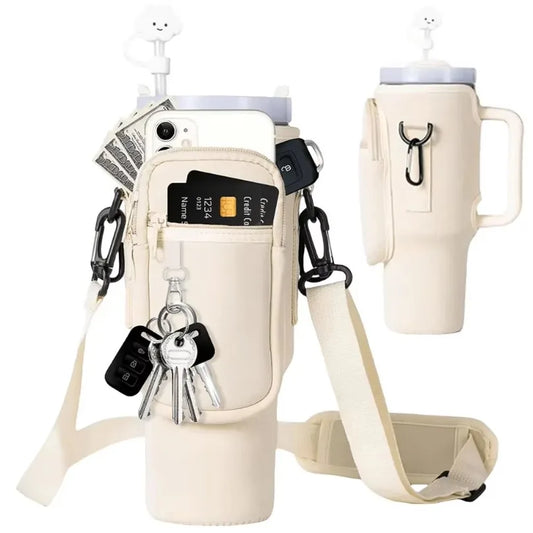 Flaschenhalter mit Schultergurt & Handyfach / Minikauf.ch