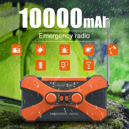 Solar Kurbelradio 10000mAh Notfallradio mit Powerbank & Licht / Minikauf.ch