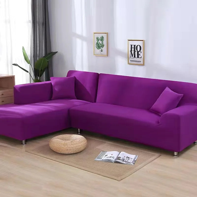 Stretch Sofabezug, einfarbig helles Violett / Minikauf.ch