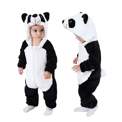 Süsser Halloween Baby-Winterstrampler mit Kapuze, Panda / Minikauf.ch