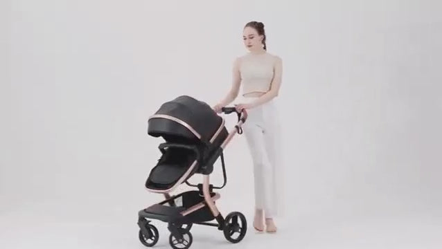 Tragbarer Leder Kinderwagen / Minikauf.ch