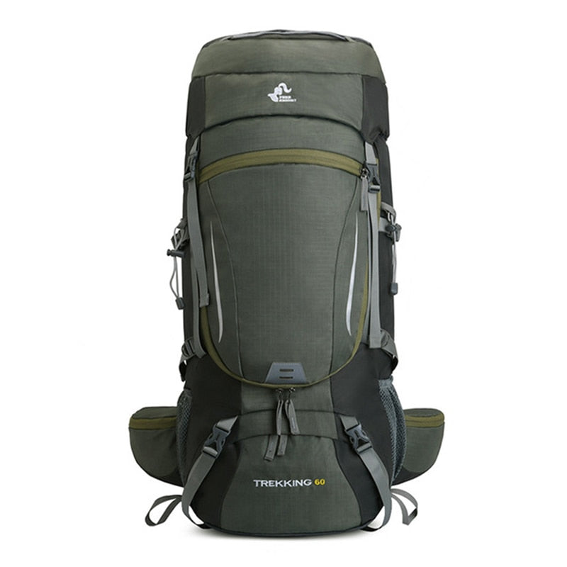 60L Wasserdichter Outdoor Wanderrucksack, grün / Minikauf.ch