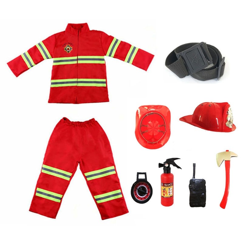 Kinder Feuerwehrmann Kostüm für Halloween, Fasnacht in Rot / Minikauf.ch