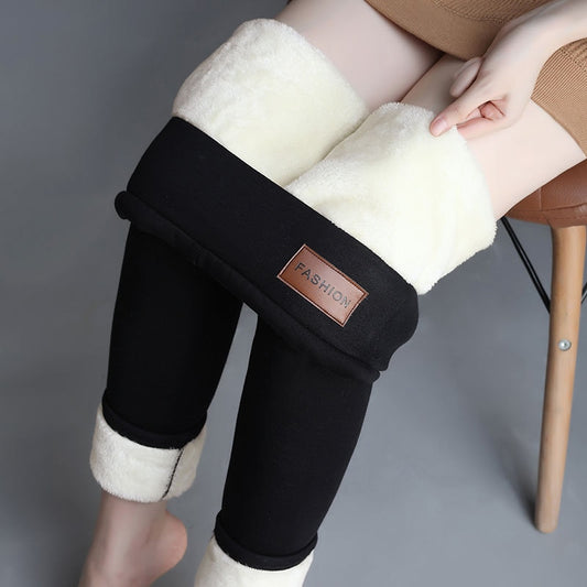 Fleece Leggins, warme & flauschige Winter Trainerhosen, Fashion, schwarz / Minikauf.ch