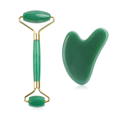 Jade Roller Set aus Rosenquarz Grün kaufen im Schweizer Shop / Minikauf.ch