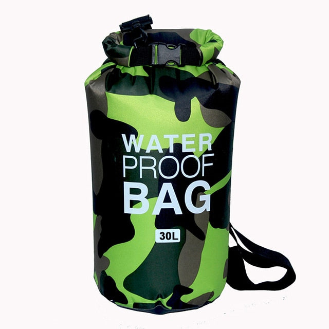 2-30 Liter Wassersack Tasche zum Bootfahren, Rafting, Kajak, Angeln, Schwimmen, Camping, Jagen, Kanu, Bergsteigen, grün 30 Liter / Minikauf.ch