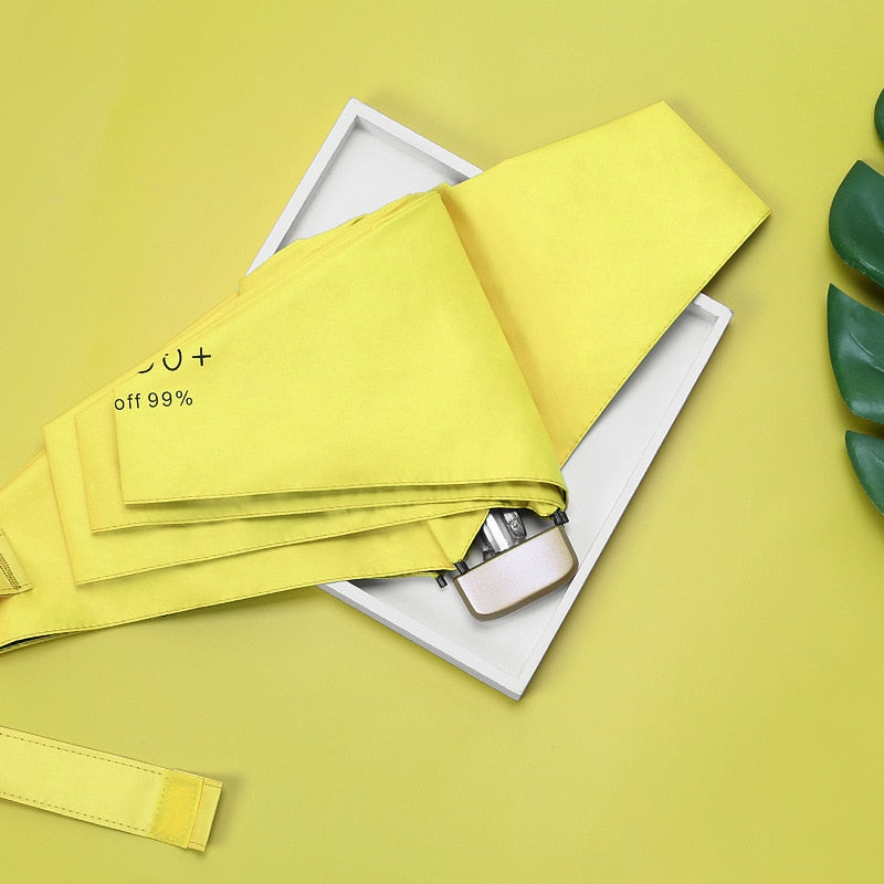 Mini Taschen-Regenschirm "Knirps", gelb / Minikauf.ch