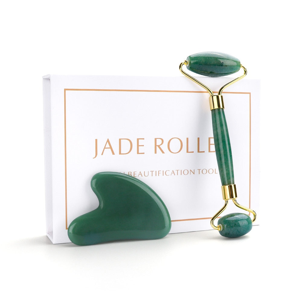 Jade Roller Set aus Rosenquarz grün kaufen im Schweizer Shop / Minikauf.ch