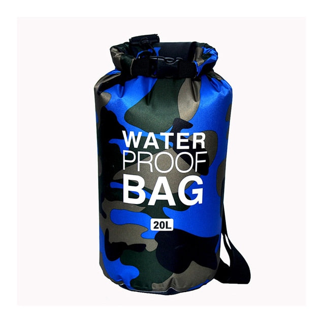 2-30 Liter Wassersack Tasche zum Bootfahren, Rafting, Kajak, Angeln, Schwimmen, Camping, Jagen, Kanu, Bergsteigen, blau 20 Liter / Minikauf.ch