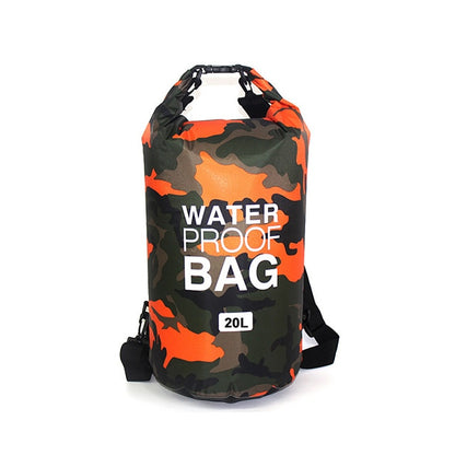 2-30 Liter Wassersack Tasche zum Bootfahren, Rafting, Kajak, Angeln, Schwimmen, Camping, Jagen, Kanu, Bergsteigen, orange 20 Liter / Minikauf.ch