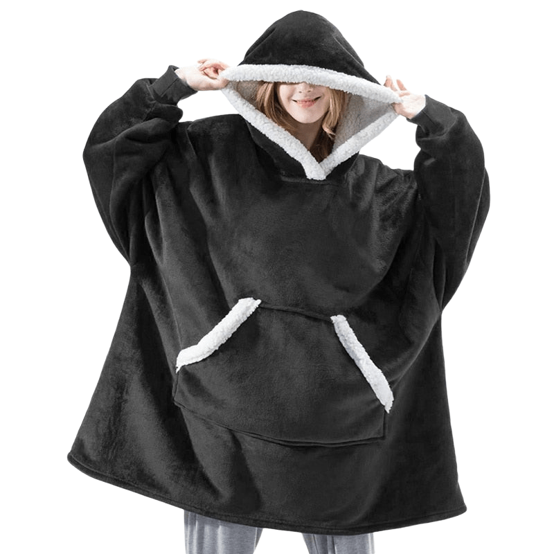 Eskimo Decken-Hoodie mit Kapuze, schwarz / Minikauf.ch