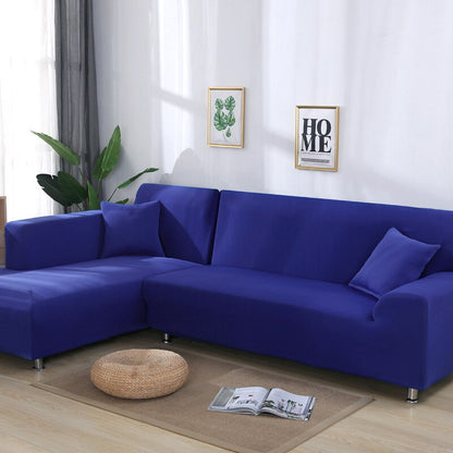 Stretch Sofabezug, einfarbig blau / Minikauf.ch