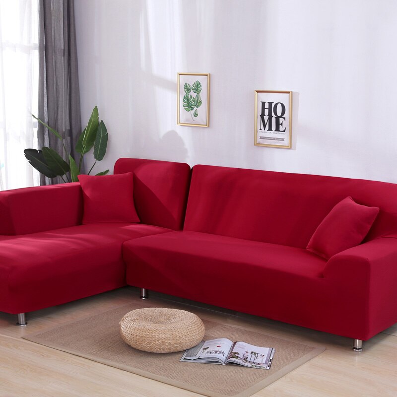 Stretch Sofabezug, einfarbig Rot / Minikauf.ch
