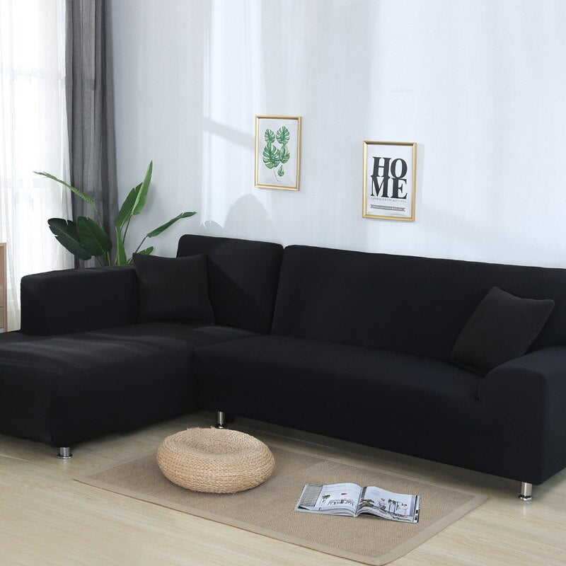 Stretch Sofabezug, einfarbig schwarz / Minikauf.ch