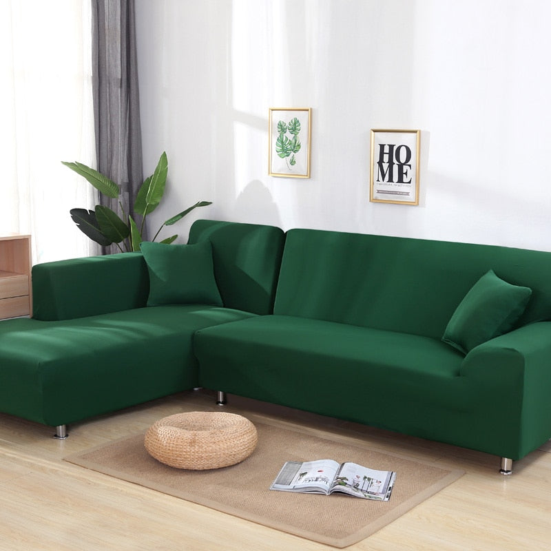 Stretch Sofabezug, einfarbig grün / Minikauf.ch
