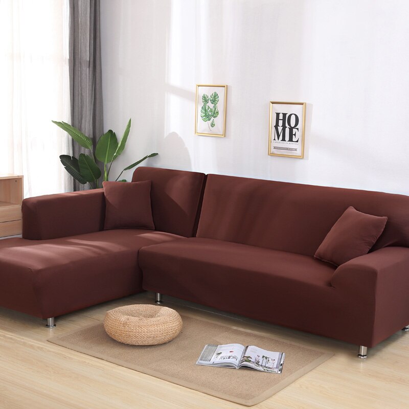 Stretch Sofabezug, einfarbig braun / Minikauf.ch