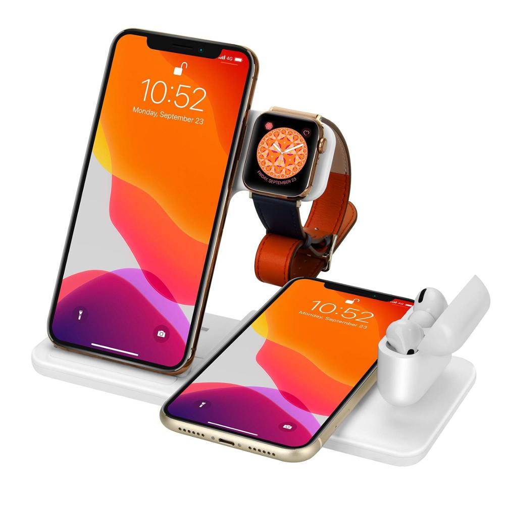 Faltbare Ladestation Qi Geräte, Samsung, iPhone, Airpads, Apple Watch, weiss 5W / Minikauf.ch