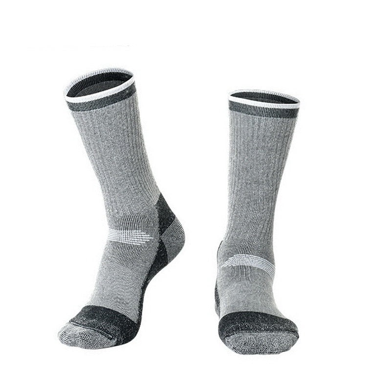 2 Paar Thermische Merino Wollsocken, grau & weiss / Minikauf.ch