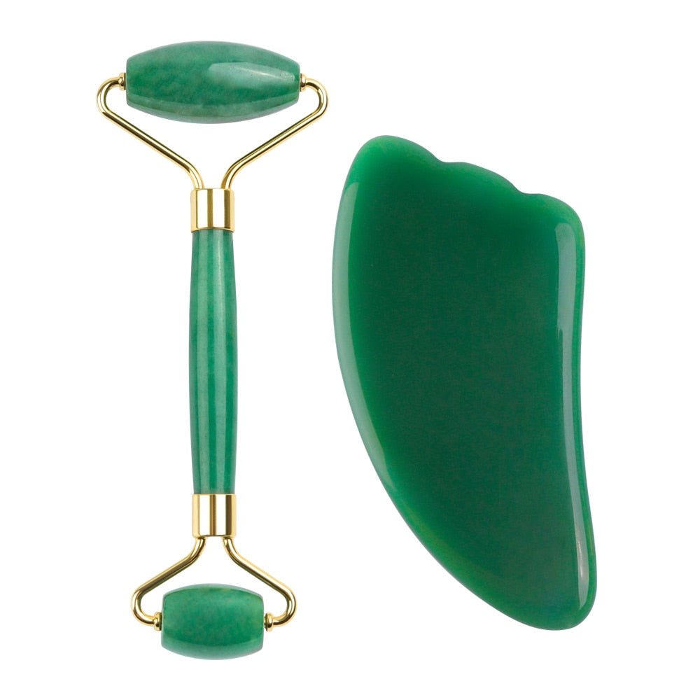 Jade Roller Set aus Rosenquarz, grün kaufen im Schweizer Shop / Minikauf.ch