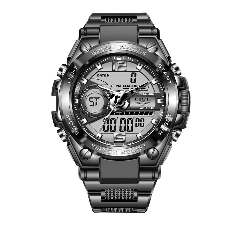 Digitale Sport Armbanduhr, schwarz / Minikauf.ch