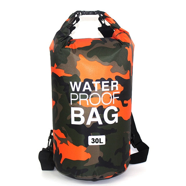 2-30 Liter Wassersack Tasche zum Bootfahren, Rafting, Kajak, Angeln, Schwimmen, Camping, Jagen, Kanu, Bergsteigen, orange 30 Liter / Minikauf.ch