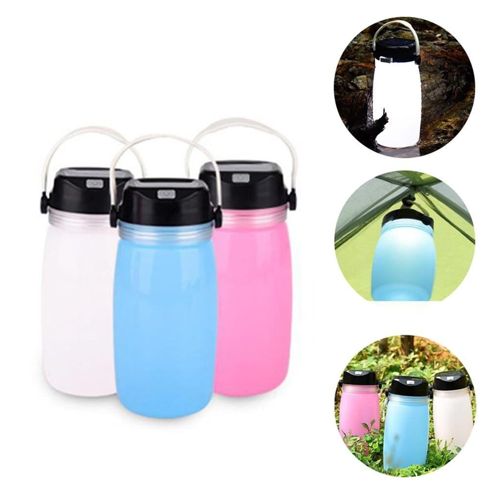 Silikon Solar LED Flasche, Weiss, Blau, Pink / Minikauf.ch