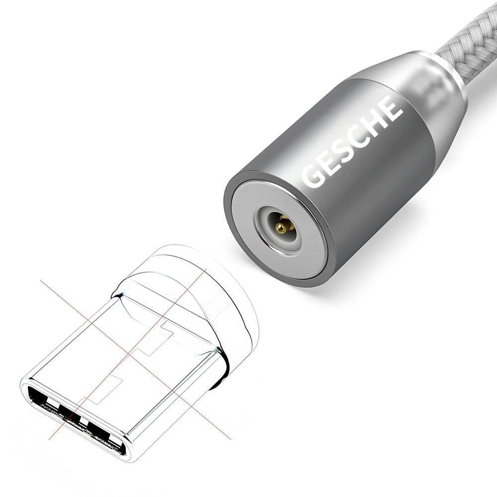 Magnetisches USB Ladekabel, nur Kabel, silber / Minikauf.ch