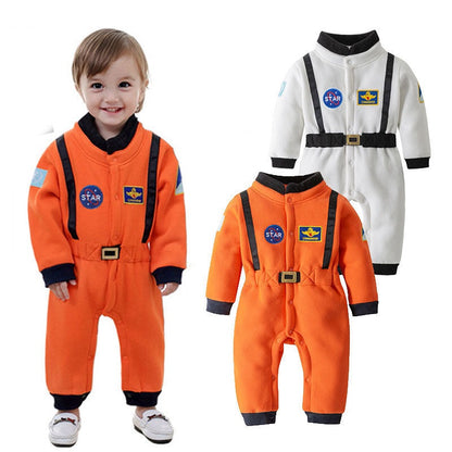 Kinder Astronauten Kostüm, Orange + Weiss / Minikauf.ch