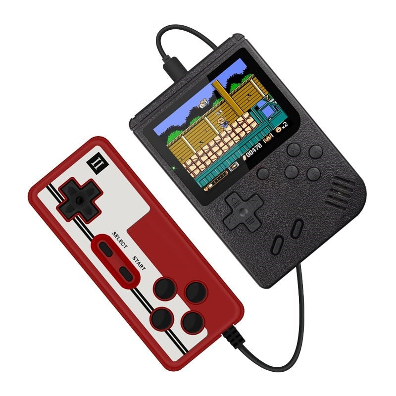 Mini Spielekonsole 3,0" Display mit 400 Spiele, schwarz mit Gamepad / Minikauf.ch