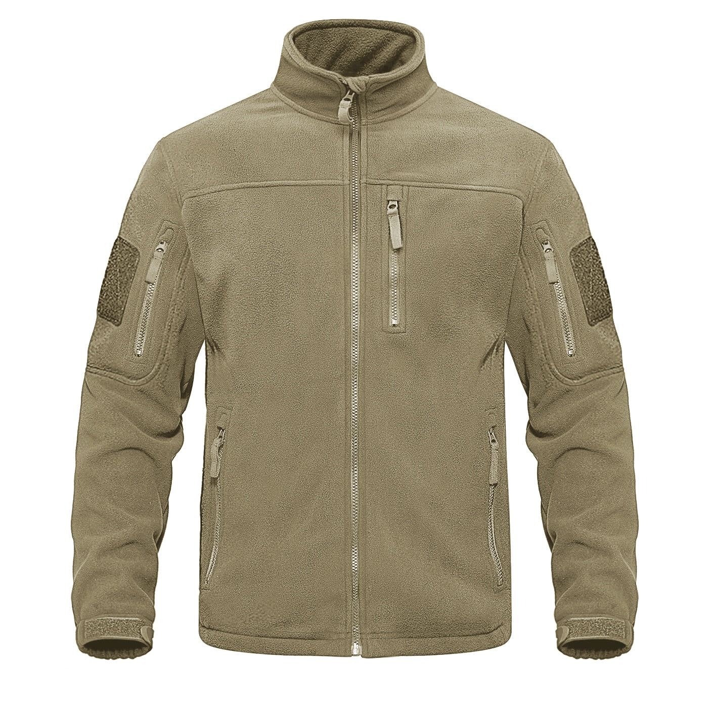 Thermische Fleece Windjacke zum Angeln, Spazieren, Outdooraktivitäten, Khaki / Minikauf.ch