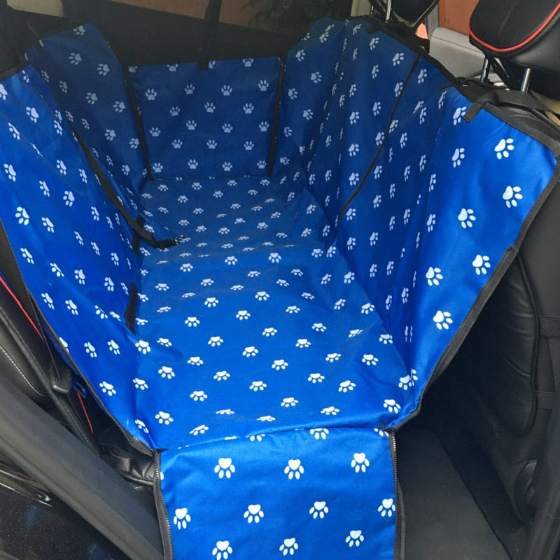 Hunde Autositzbezug Abdeckung, blaue Pfoten / Minikauf.ch