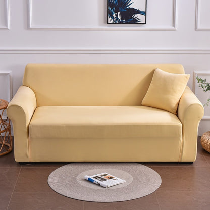 Stretch Sofabezug Deluxe, einfarbig beige / Minikauf.ch