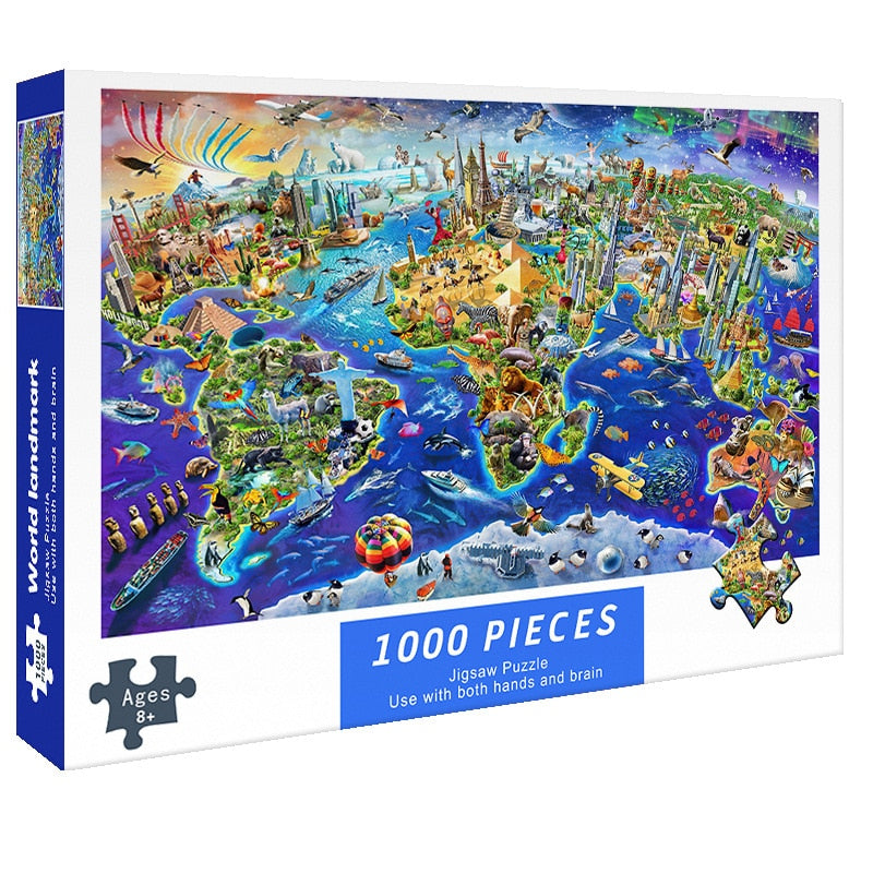 Puzzle 1000 Teile für Erwachsene, Weltkarte / Minikauf.ch