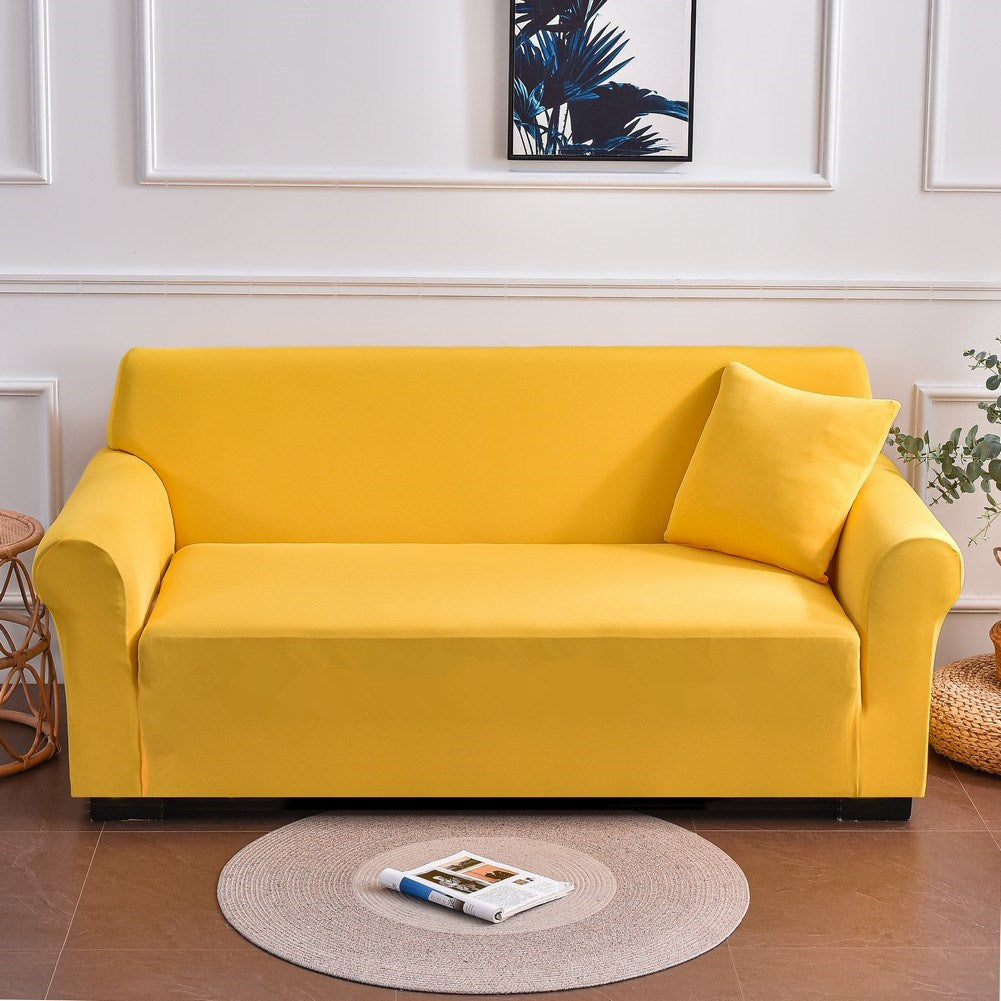 Stretch Sofabezug Deluxe, einfarbig gelb / Minikauf.ch